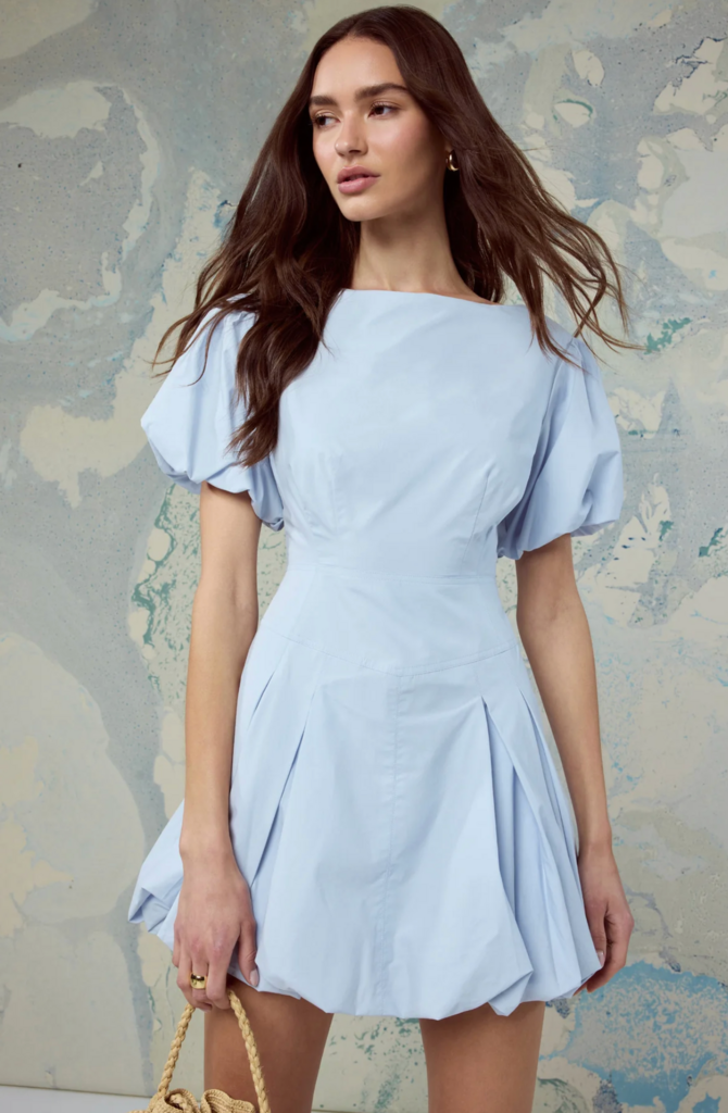 ASTR KATTIE PUFF SLEEVE BUBBLE MINI DRESS