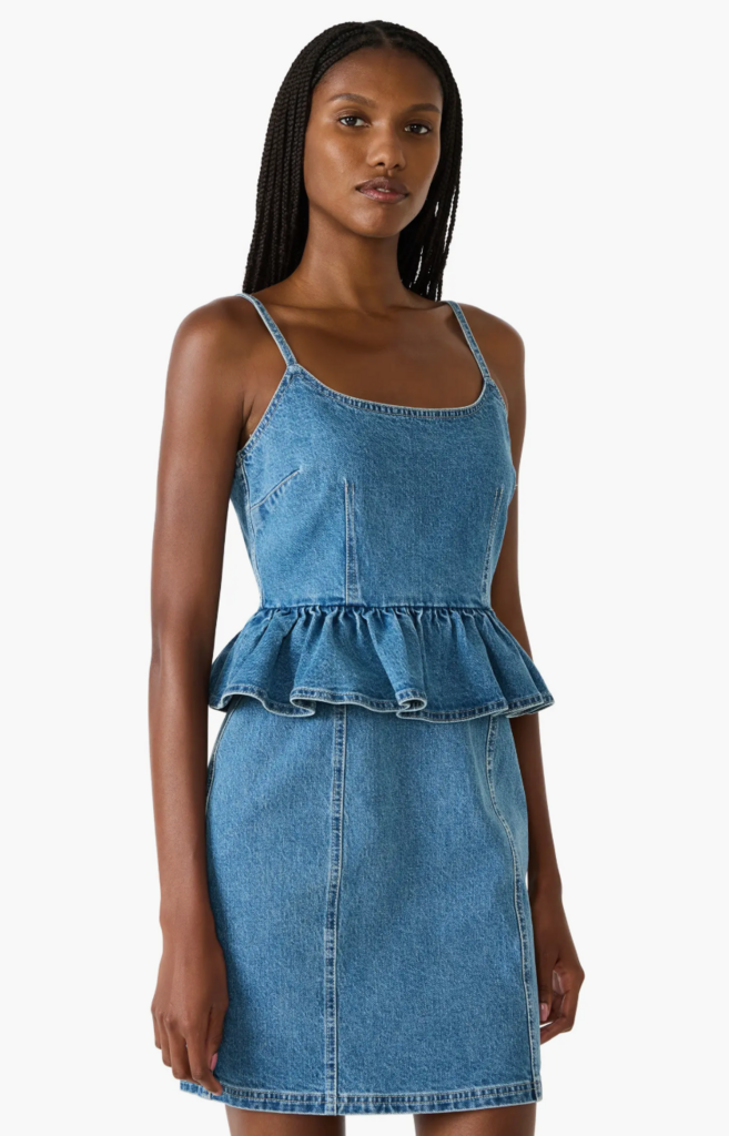STEVE MADDEN GISELIA DENIM PEPLUM DRESS