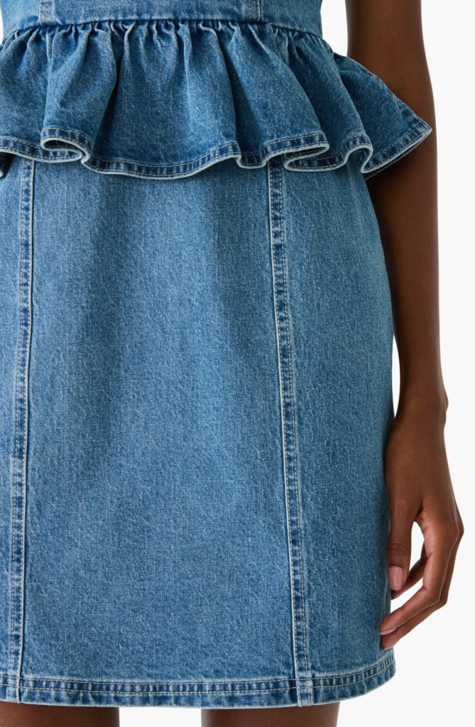 STEVE MADDEN GISELIA DENIM PEPLUM DRESS