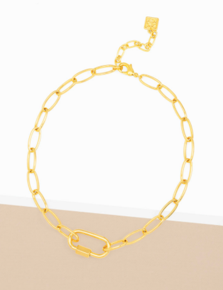 CARABINER OVAL LINK COLLAR NECKLACE