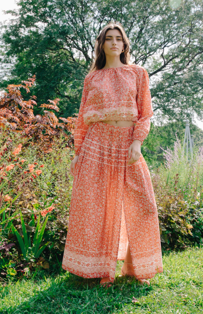 LOVE THE LABEL CARA SKIRT ROSEMARY DREAMSCAPE