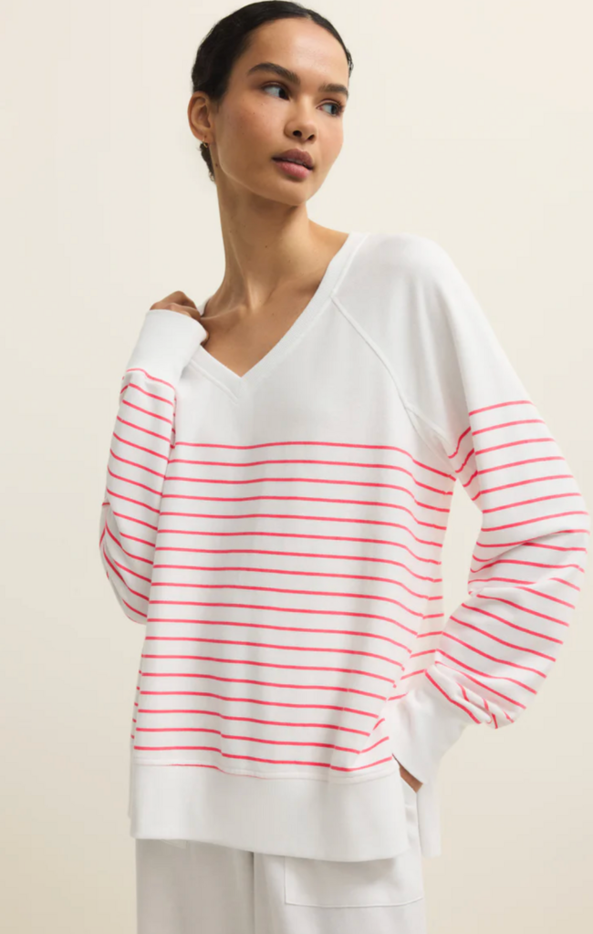 Z SUPPLY WEEKENDER STRIPE V-NECK