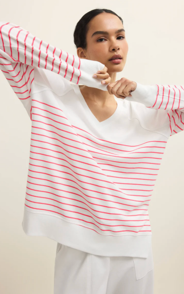 Z SUPPLY WEEKENDER STRIPE V-NECK