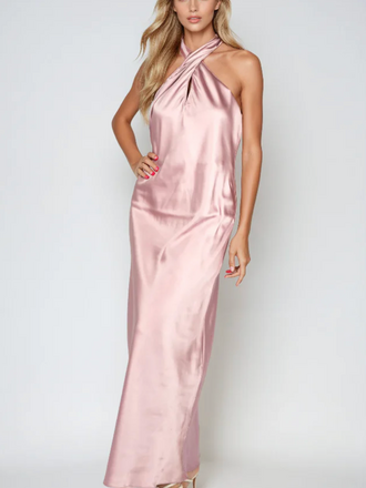 SINCERELY OURS GIA MIDI DRESS MAUVE SATIN
