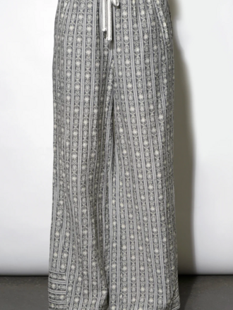 NAOMI STRIPE PATTERN DRAWSTRING PANTS