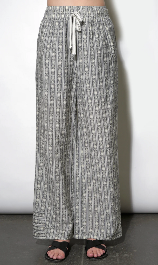NAOMI STRIPE PATTERN DRAWSTRING PANTS