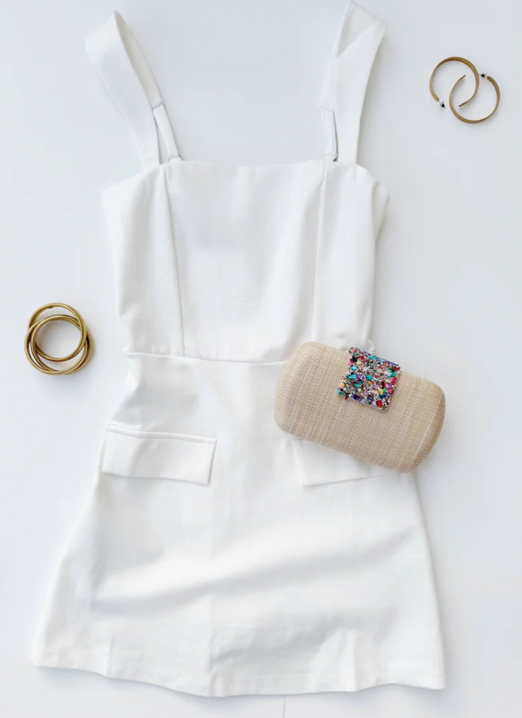 SINCERELY OURS WELL ROMPER WHITE PONTE