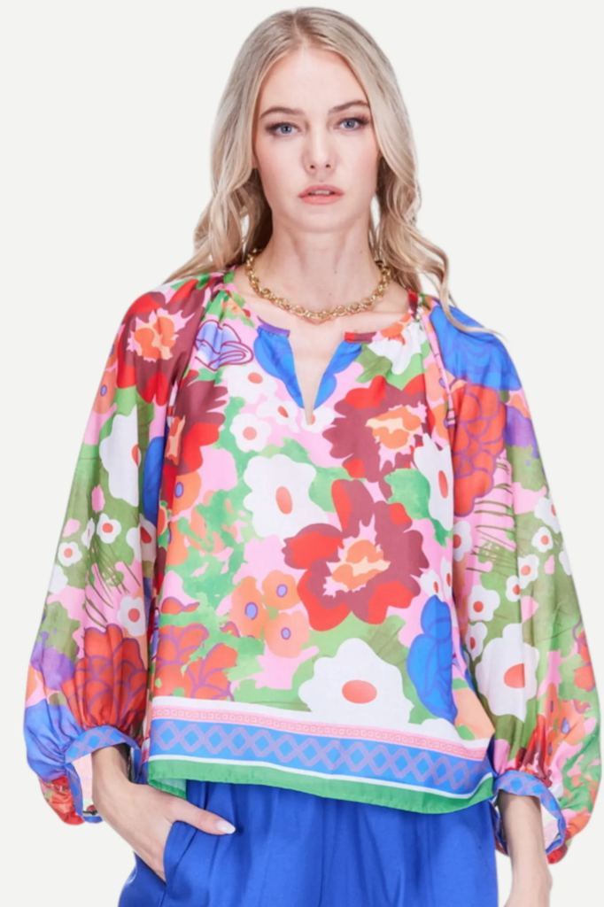 PEASANT BISHOP SLEEVE TOP