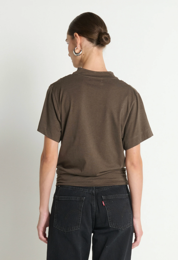 NATION LTD DARYL COWLNECK TEE ESPRESSO