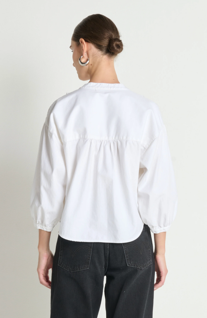 NATION LTD AMELIA RUFFLE SHIRT PORCELAIN