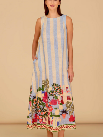 OLIVIA BY LIVRO DANI DRESS VILLAGE STRIPES