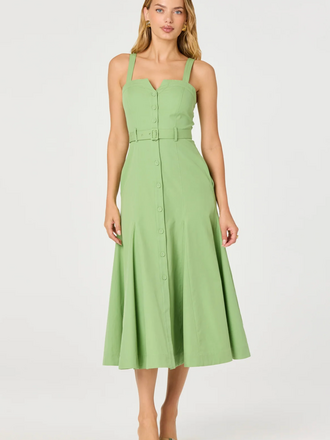 ASTR MCKINLEY BUTTON FRONT MIDI DRESS