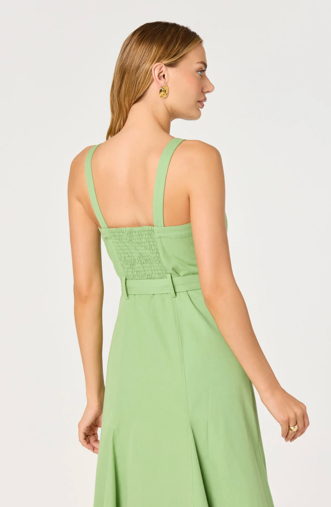 ASTR MCKINLEY BUTTON FRONT MIDI DRESS