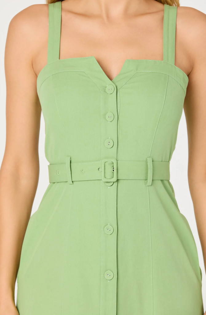 ASTR MCKINLEY BUTTON FRONT MIDI DRESS