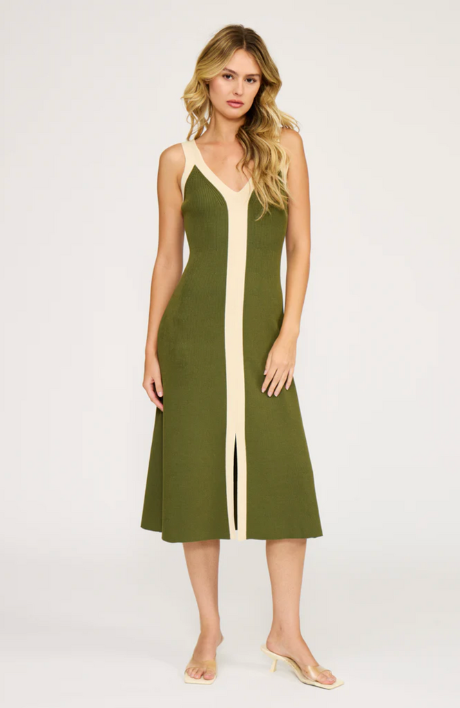 Lucy Paris ANALISE COLOR BLOCK MIDI DRESS