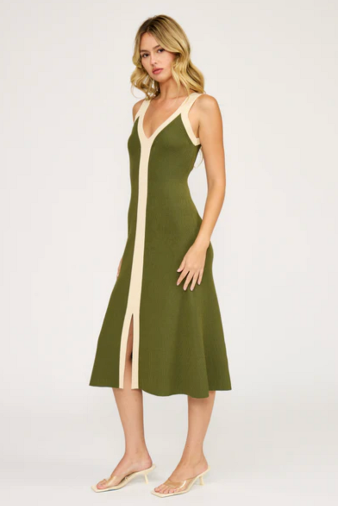 Lucy Paris ANALISE COLOR BLOCK MIDI DRESS