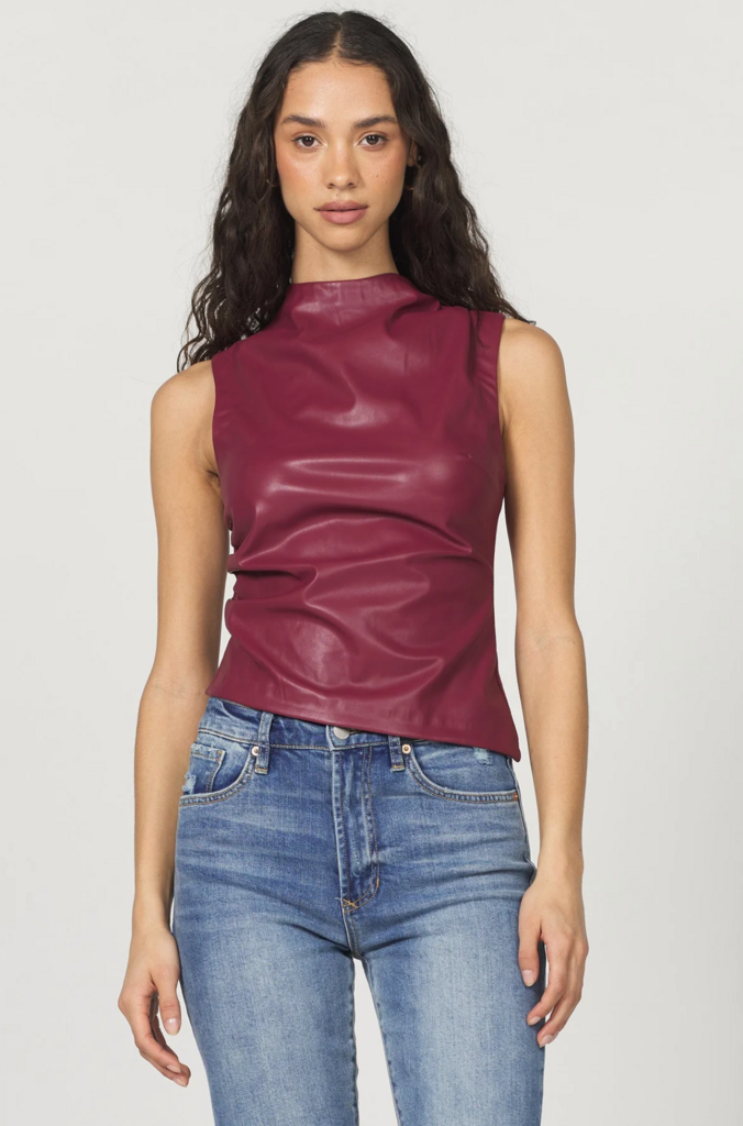 ANOTHER LOVE SHAUNEE VEGAN LEATHER TOP