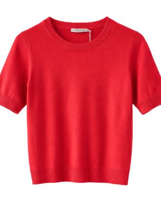ESQUALO SHORT SLEEVE BASIC KNIT SWEATER