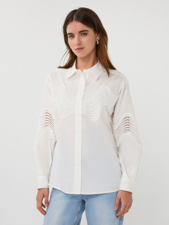 ESQUALO LACE POPLIN BLOUSE