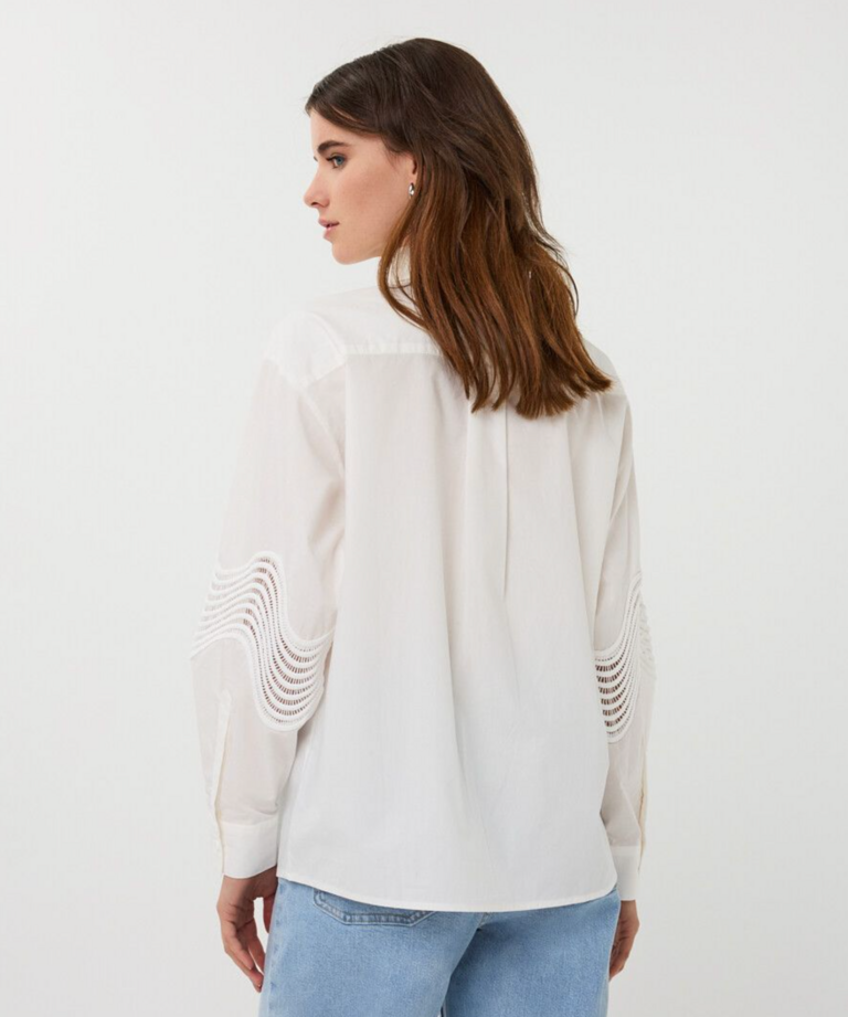 ESQUALO LACE POPLIN BLOUSE