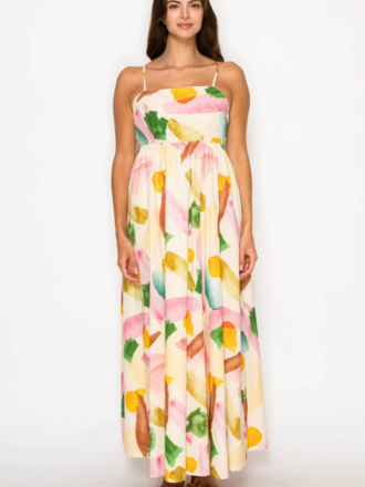 MEET ME IN SANTORINI NYMPHA BLOOM MAXI DRESS