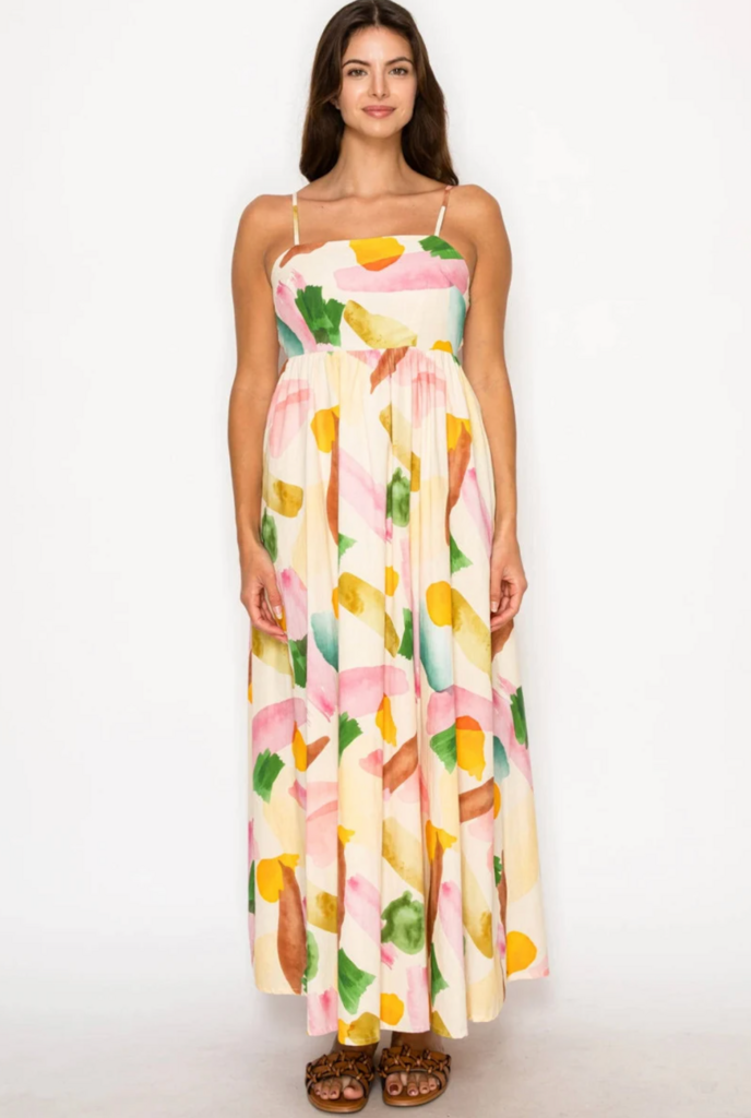 MEET ME IN SANTORINI NYMPHA BLOOM MAXI DRESS