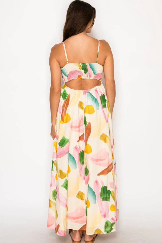 MEET ME IN SANTORINI NYMPHA BLOOM MAXI DRESS