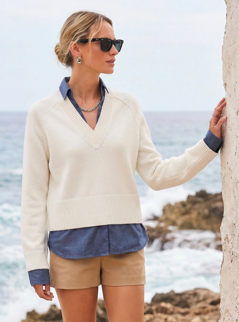 FIFTEEN TWENTY CARRIE MIXED MEDIA SWEATER