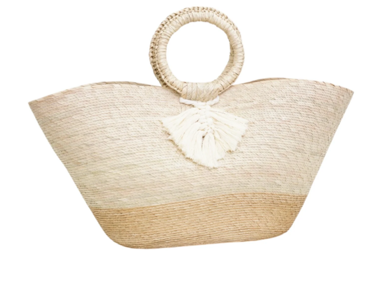 CHISME LIFESTYLE WOVEN PALM BEACH TOTE