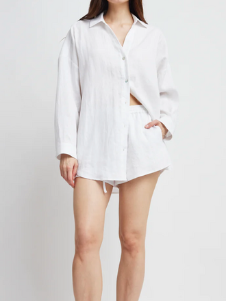 ELIZA OVERSIZED SHIRT WHITE LINEN