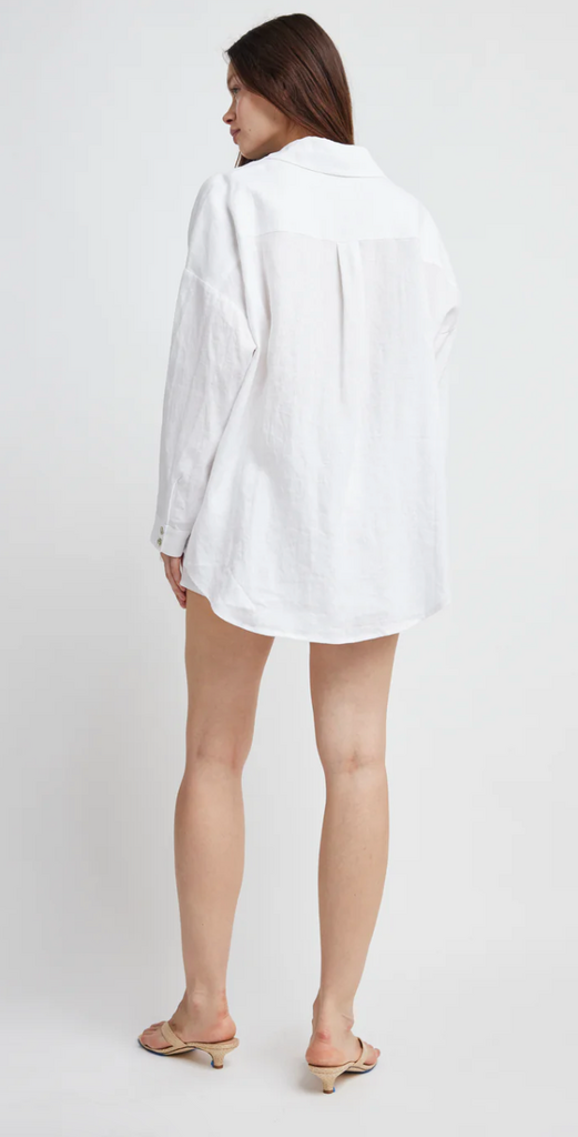 ELIZA OVERSIZED SHIRT WHITE LINEN