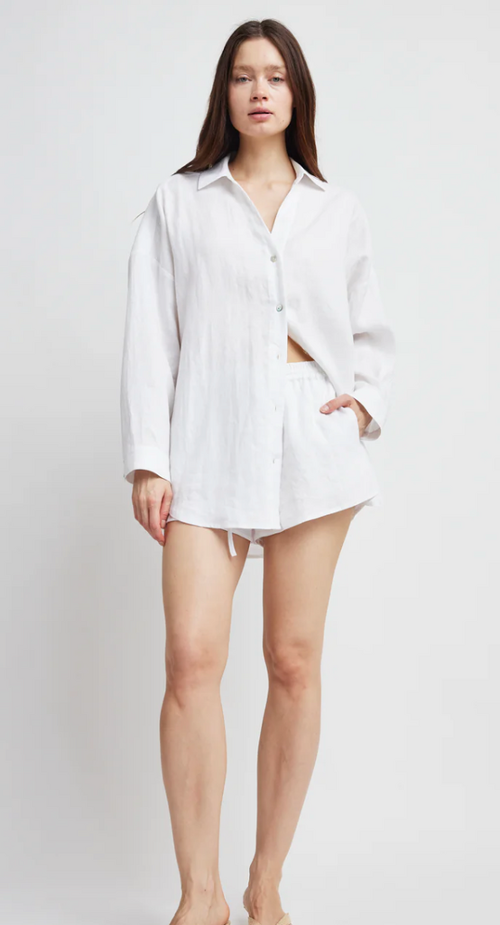 ELIZA OVERSIZED SHIRT WHITE LINEN