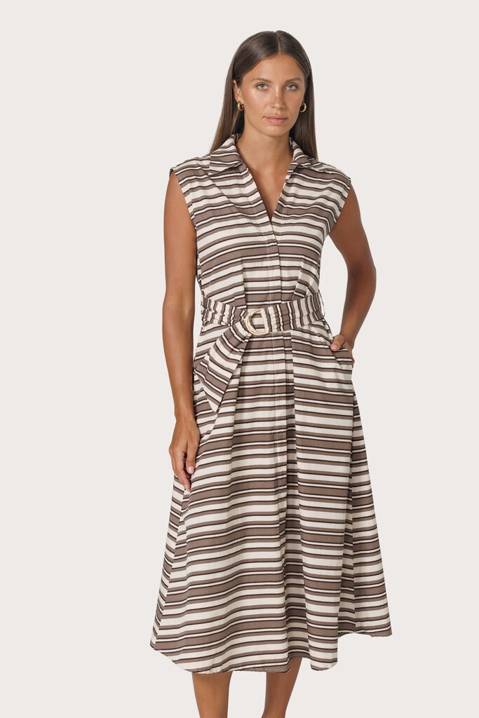 LUSANA CHLOE POPLIN DRESS BEACHMARK STRIPE
