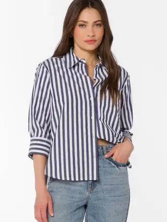 Velvet Heart VALENCIA BLUE STRIPE SHIRT