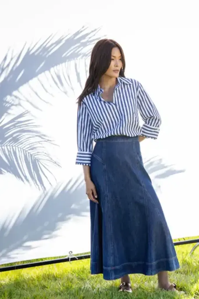 Velvet Heart VALENCIA BLUE STRIPE SHIRT