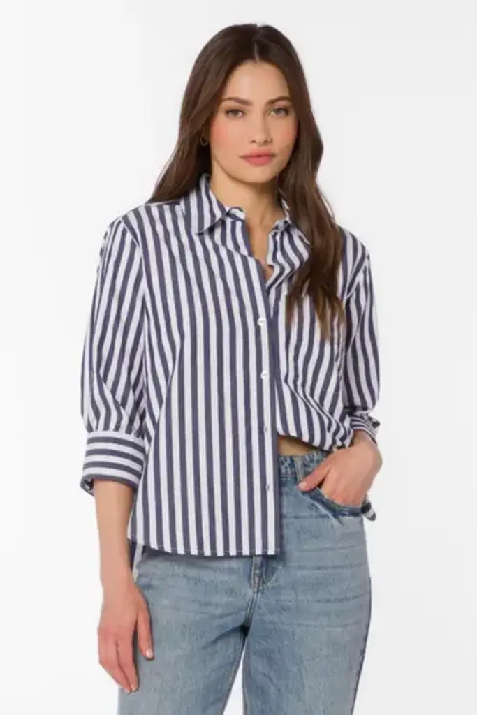 Velvet Heart VALENCIA BLUE STRIPE SHIRT