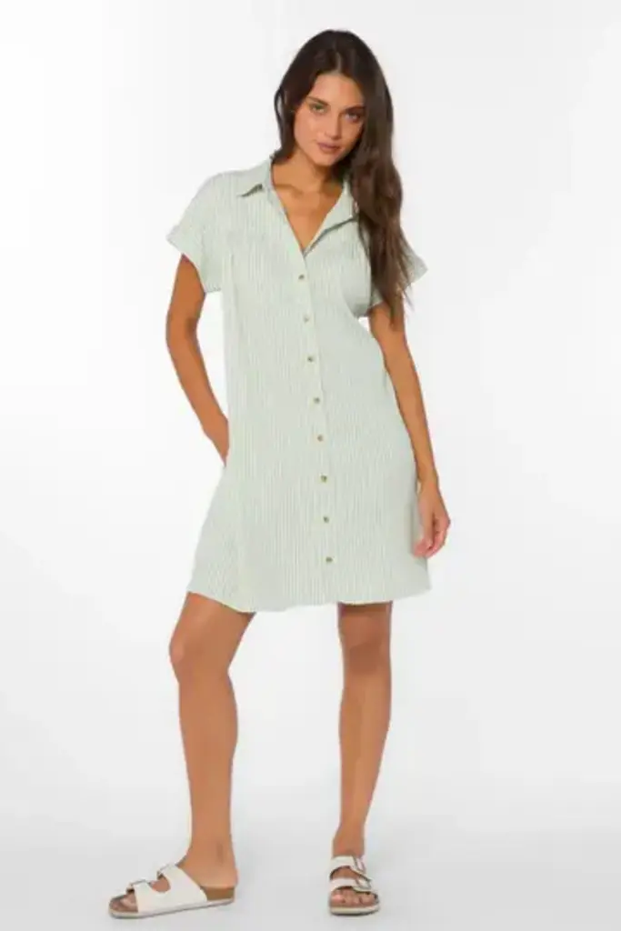Velvet Heart MERILEE SAGE STRIPE DRESS