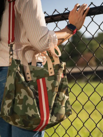 SHORE BAGS Mini Canvas Striped Box Tote Bag