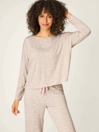 PJ SALVAGE LUXE LEOPARD DREAMS LONG SLEEVE TOP