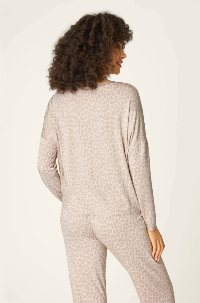 PJ SALVAGE LUXE LEOPARD DREAMS LONG SLEEVE TOP