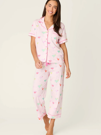 PJ SALVAGE WHIMSY SIP HAPPENS CROPPED PJ SET