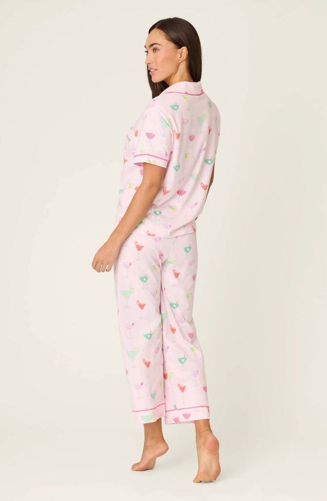 PJ SALVAGE WHIMSY SIP HAPPENS CROPPED PJ SET