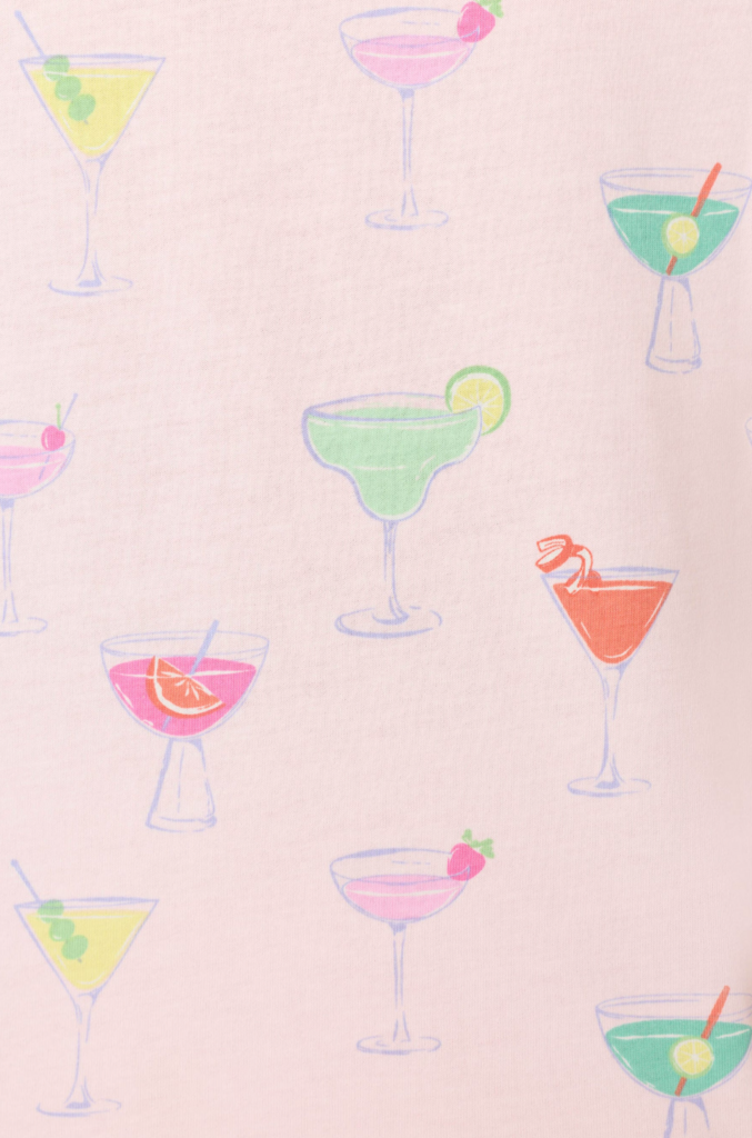 PJ SALVAGE WHIMSY SIP HAPPENS CROPPED PJ SET