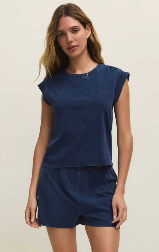 Z SUPPLY CAMINO COTTON JERSEY DENIM TEE