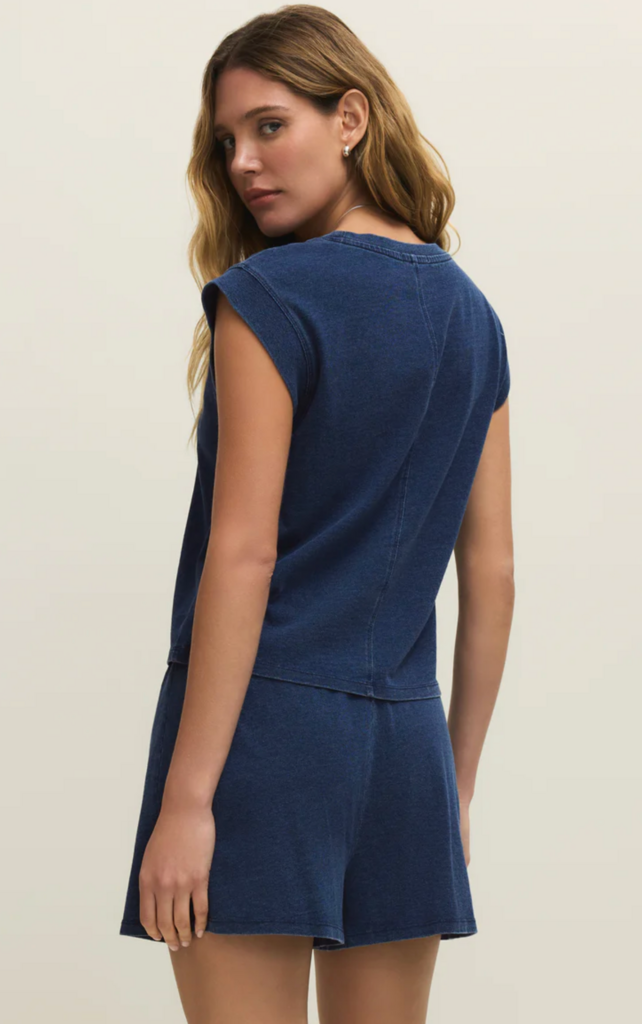 Z SUPPLY CAMINO COTTON JERSEY DENIM TEE