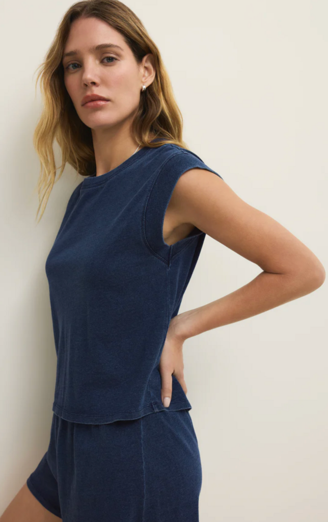 Z SUPPLY CAMINO COTTON JERSEY DENIM TEE