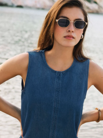 Z SUPPLY SUN SEEKER DENIM CROPPED TANK