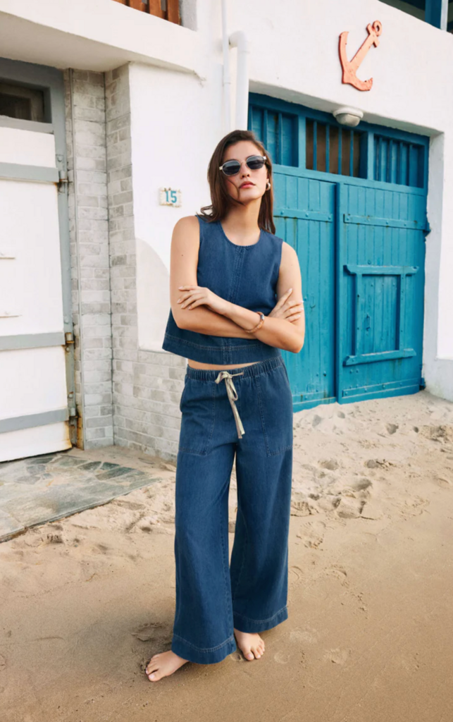 Z SUPPLY SUN SEEKER DENIM CROPPED TANK