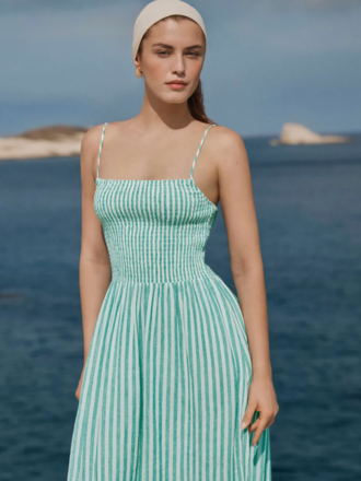 Z SUPPLY BAYSIDE STRIPE LINEN MAXI DRESS