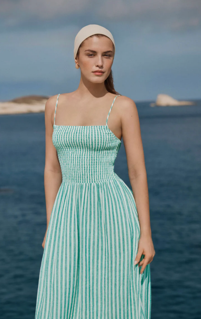 Z SUPPLY BAYSIDE STRIPE LINEN MAXI DRESS